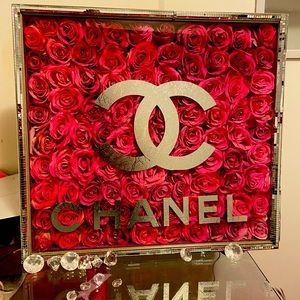 Pink & Silver Chanel Rose Shadowbox 😍😍😍😍